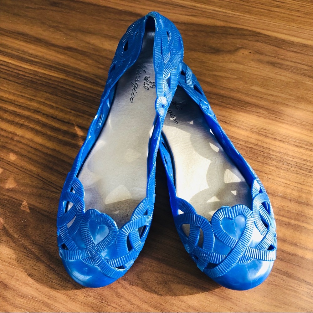 Cobalt Blue JELLY SHOES SANDALS JELLIES Flats 6